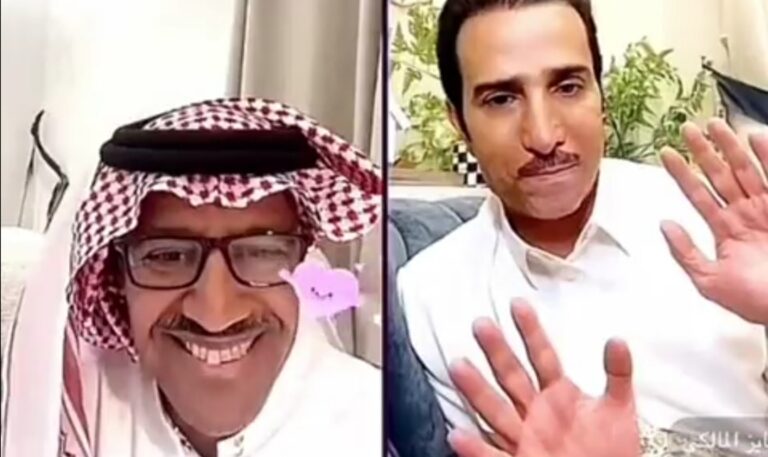 شاهد عفوية خالد عبدالرحمن عندما انقطع الاتصال بفايز المالكي خلال البث المباشر